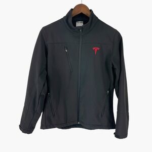 Tesla Black Nylon Women's Jacket Size‎ Small Red Logo